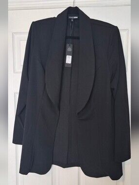 Witchery Black Shawl-Collar Open-Front Blazer